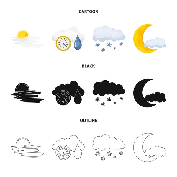 Vektor design av väder och väderikonen. Samling av väder och applicering aktiesymbol för webben. — Stock vektor