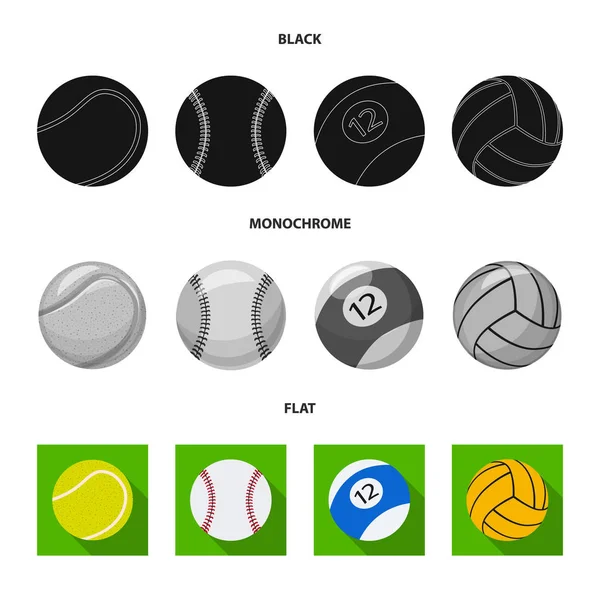 Isolierte Objekt des Sports und Ball-Logo. Set von Sport und athletischen Aktienvektoren Illustration. — Stockvektor