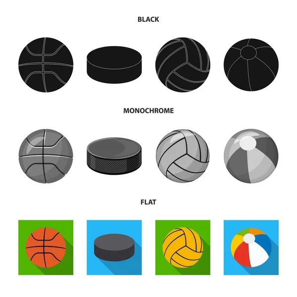 Ізольований об'єкт спорту та піктограми м'яча. Набір спортивних та спортивних векторних значків для запасів . — стоковий вектор