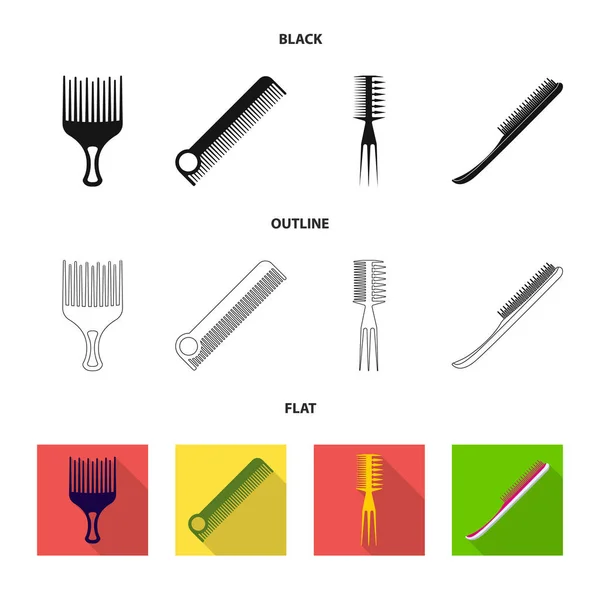 Conception Vectorielle Logo Brosse Cheveux Collection Brosse Brosse Cheveux Symbole — Image vectorielle