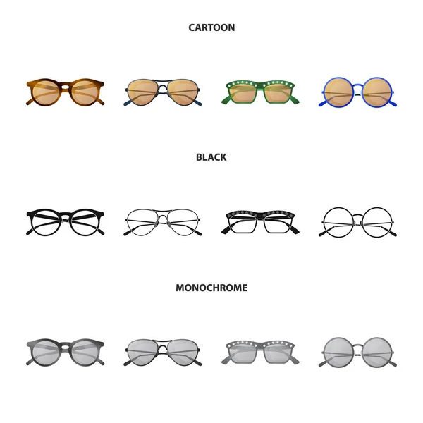 Diseño vectorial de gafas y símbolo de gafas de sol. Conjunto de gafas y accesorio símbolo de stock para web . — Archivo Imágenes Vectoriales