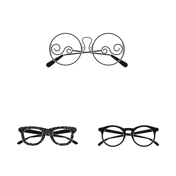 Wektor wzór logo okulary i okulary przeciwsłoneczne. Kolekcja okulary i akcesoria symbol giełdowy dla sieci web. — Wektor stockowy
