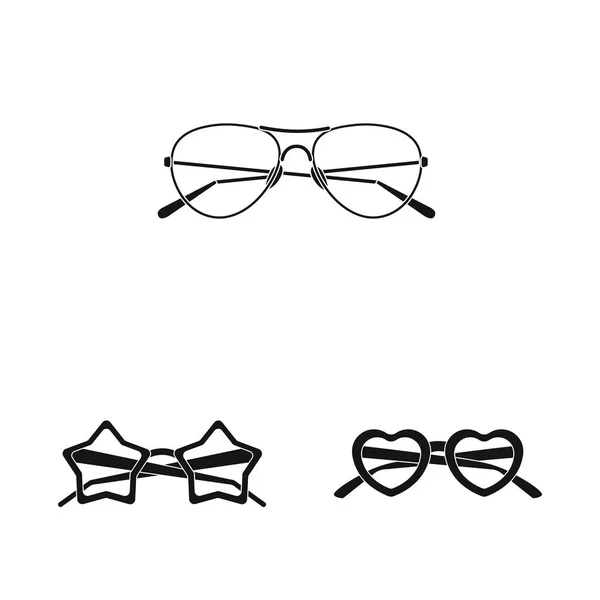 Vektor-Illustration von Brille und Sonnenbrille-Symbol. Brillensatz und Zubehör-Vektor-Symbol für Aktien. — Stockvektor