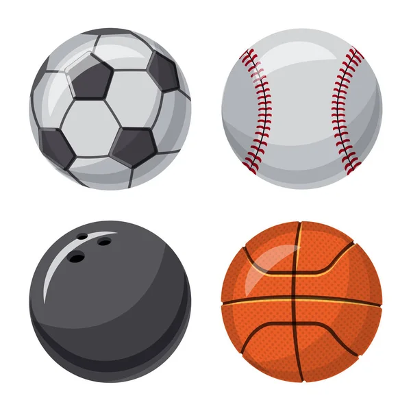 Conception vectorielle du sport et icône de balle. Jeu d'illustration vectorielle de stock sportif et sportif . — Image vectorielle