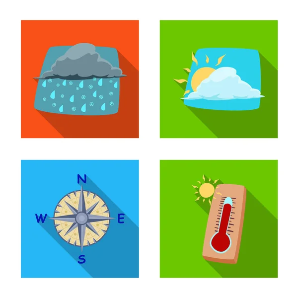 Vektordesign von Wetter- und Klimasymbol. Wetter- und Wolkenaktiensymbol für das Web. — Stockvektor