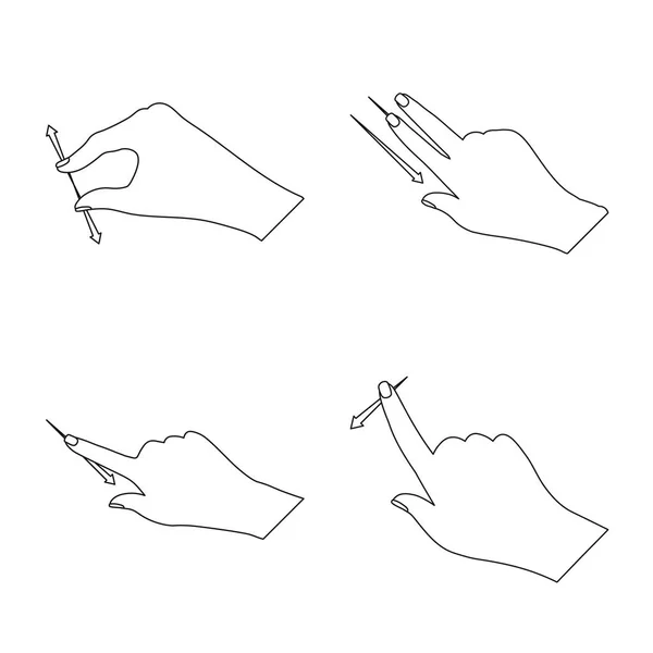 Design vetorial de tela sensível ao toque e ícone de mão. Coleção de tela sensível ao toque e ilustração vetorial de estoque de toque . —  Vetores de Stock