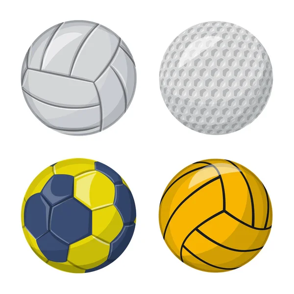 Isolierte Objekt des Sports und Ball-Logo. Set von Sport und athletischen Aktiensymbol für das Web. — Stockvektor