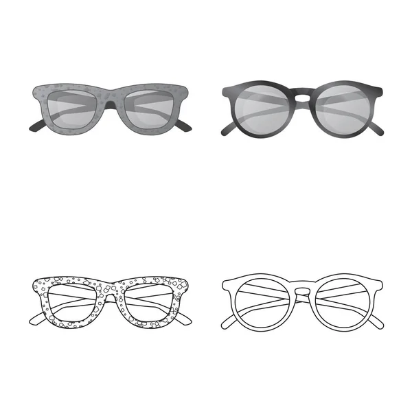 Isolé objet de lunettes et de lunettes de soleil icône. Jeu de lunettes et accessoire stock symbole pour web . — Image vectorielle