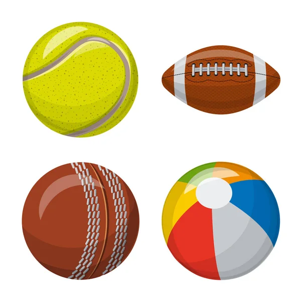 Illustrazione vettoriale dello sport e del logo della palla. Raccolta di illustrazioni vettoriali sportive e sportive . — Vettoriale Stock