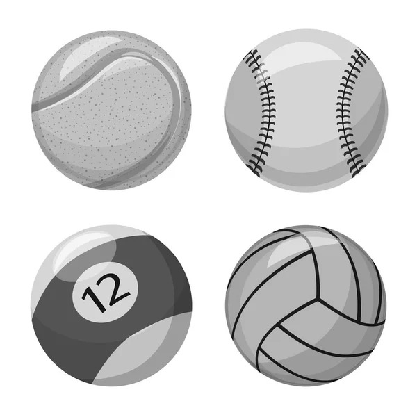 Objet isolé de sport et logo de balle. Collection d'icônes vectorielles sportives et athlétiques pour stock . — Image vectorielle