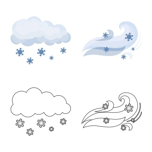 Векторний дизайн логотипу погоди та погоди. Збірка погоди та прикладних матеріалів Векторні ілюстрації . — стоковий вектор