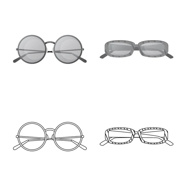 Illustration vectorielle des lunettes et du symbole des lunettes de soleil. Jeu de lunettes et accessoire stock symbole pour web . — Image vectorielle