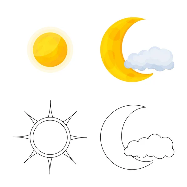 Oggetto isolato di meteo e logo meteo. Raccolta di meteo e stock di applicazione simbolo per il web . — Vettoriale Stock