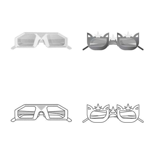 Ilustración vectorial del logotipo de gafas y gafas de sol. Conjunto de gafas y accesorio stock vector ilustración . — Vector de stock