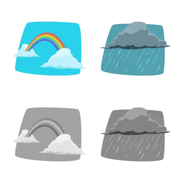 Vektorillustration von Wetter und Klima-Symbol. eine Reihe von Wetter- und Wolkenvektorillustrationen. — Stockvektor