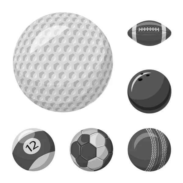 Objeto aislado de deporte y símbolo de pelota. Conjunto de deporte y el icono del vector deportivo para la acción . — Vector de stock