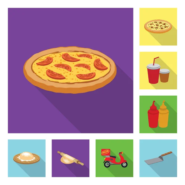 Vector design of pizza and food symbol. Set of pizza and italy vector icon for stock. — Stock Vector