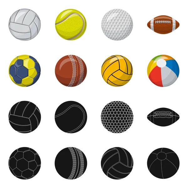 Ilustración vectorial del icono del deporte y la pelota. Conjunto de deporte e ilustración de vector de stock atlético . — Vector de stock