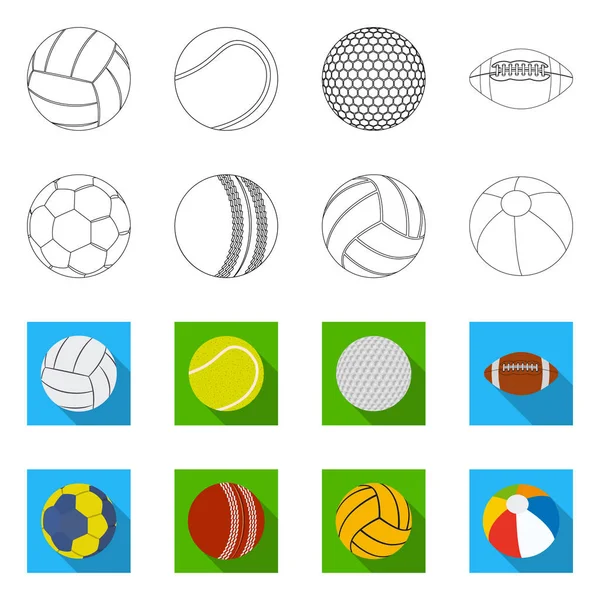 Vektor-Design von Sport und Ball-Logo. Sammlung sportlicher und athletischer Aktiensymbole für das Web. — Stockvektor