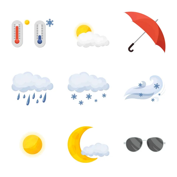 Vector design of weather and weather sign. Collection of weather and application stock symbol for web. — Stock Vector