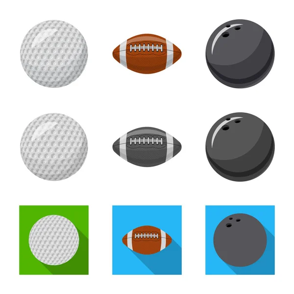 Objeto aislado del deporte y el icono de la pelota. Colección de deporte y el icono del vector deportivo para la acción . — Vector de stock