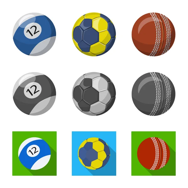 Isolated object of sport and ball sign. Set of sport and athletic stock symbol for web. — Stock Vector