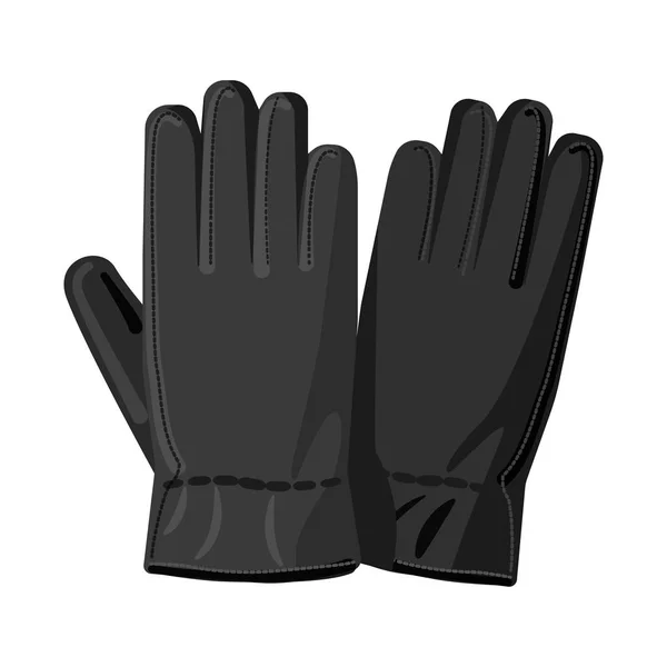 Vektor illustration av handske och vinter tecken. Uppsättning handske och utrustning aktiesymbol för webben. — Stock vektor