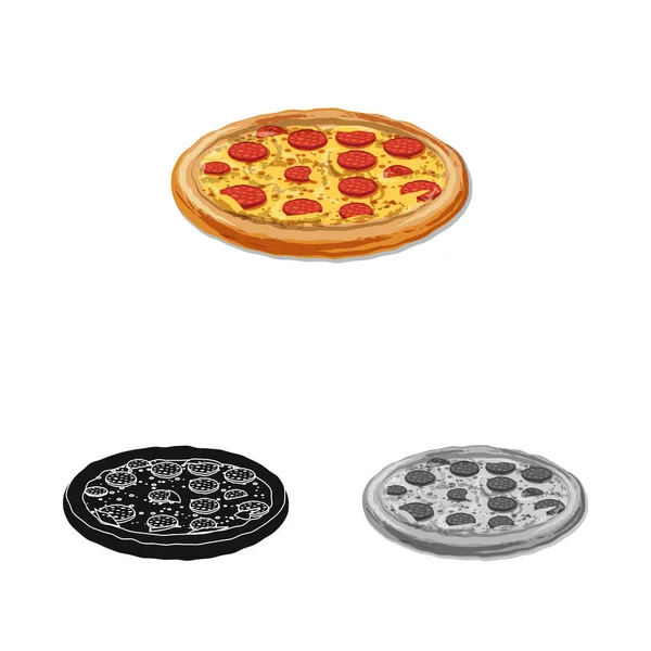 Pizza ve gıda logo yalıtılmış nesne. Pizza topluluğu ve hisse senedi için İtalya vektör simgesi. — Stok Vektör