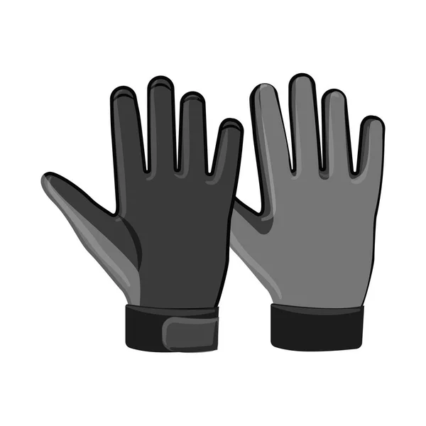 Vektor-Illustration von Handschuh und Wintersymbol. Set von Handschuhen und Ausrüstung Vektor-Symbol für Lager. — Stockvektor