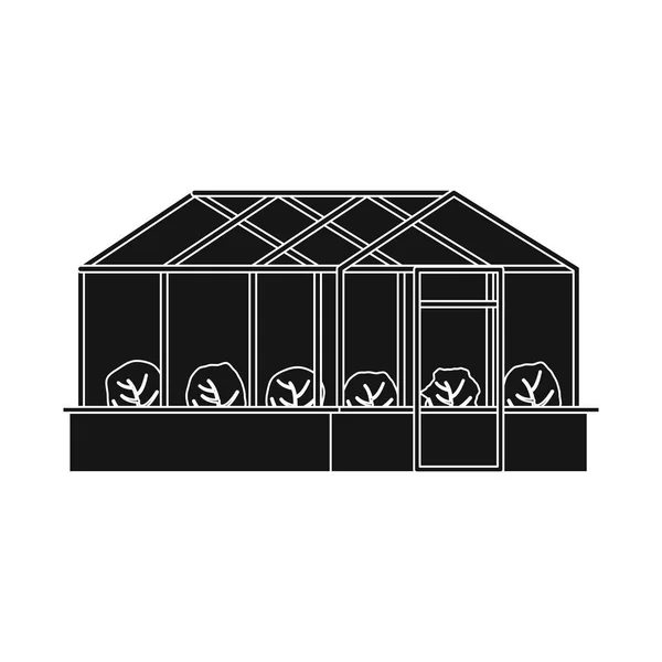 Ilustração vetorial do logotipo greenhous e da planta. Coleção de símbolo de estoque greenhous e de jardim de web . —  Vetores de Stock