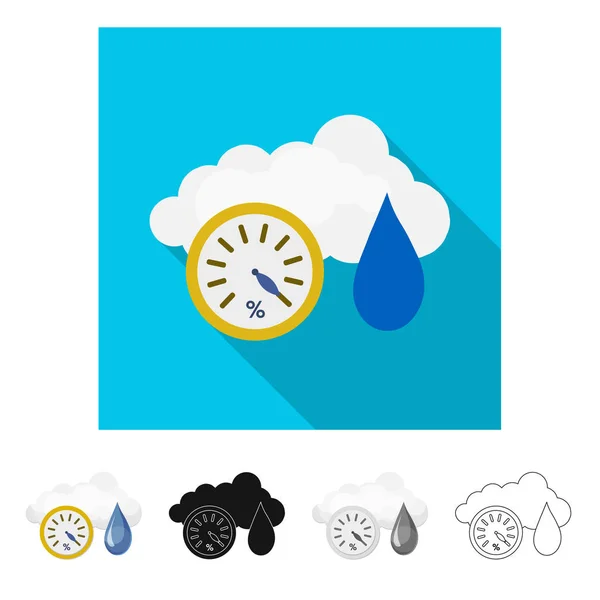Design vettoriale del tempo e del simbolo meteorologico. Raccolta di immagini vettoriali relative alle condizioni meteorologiche e all'applicazione . — Vettoriale Stock