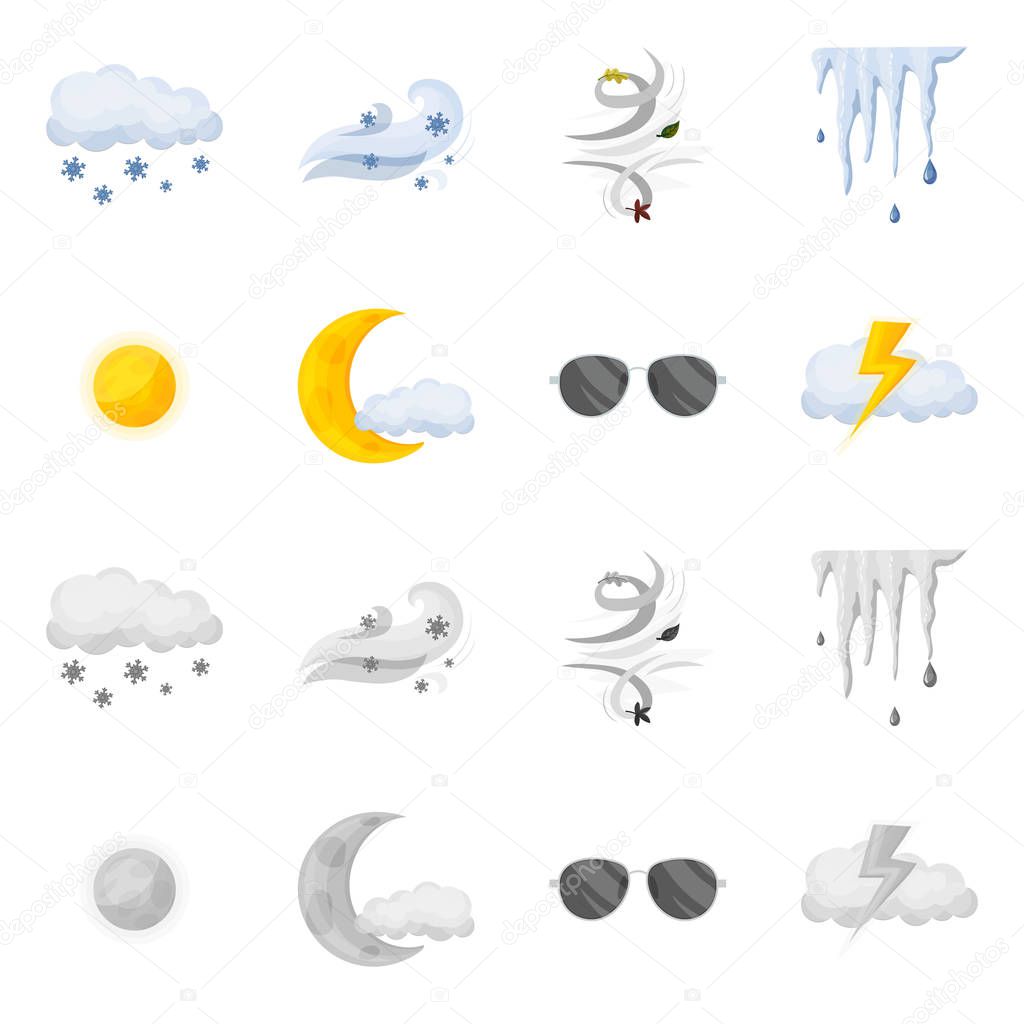 Isolated object of weather and weather sign. Collection of weather and application vector icon for stock.