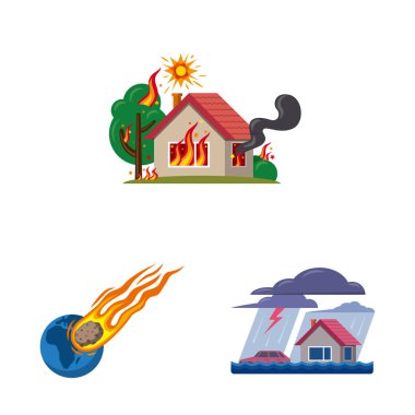 Doğal ve felaket simge vektör Illustration. Doğal topluluğu ve hisse senedi için risk vektör simgesi.