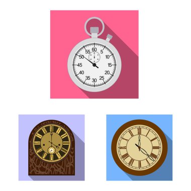 Saat ve saat simge vektör Illustration. Saat ve daire hisse senedi simgesi için web topluluğu.
