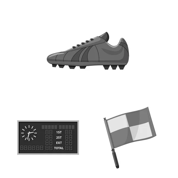 Diseño vectorial de fútbol y símbolo de engranaje. Colección de fútbol y torneo símbolo de stock para la web . — Vector de stock
