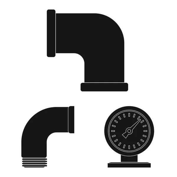Vector ontwerp van pijp en buis logo. Set van pijp en pijpleiding beurssymbool voor web. — Stockvector