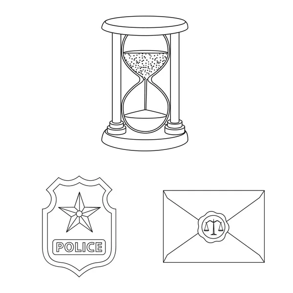 Vector-ontwerp van wet en advocaat logo. Collectie van recht en rechtvaardigheid vector pictogram voor voorraad. — Stockvector
