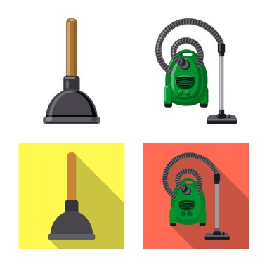 Temizlik ve servis logo yalıtılmış nesne. Temizlik ve ev hisse senedi simgesi web için kümesi.