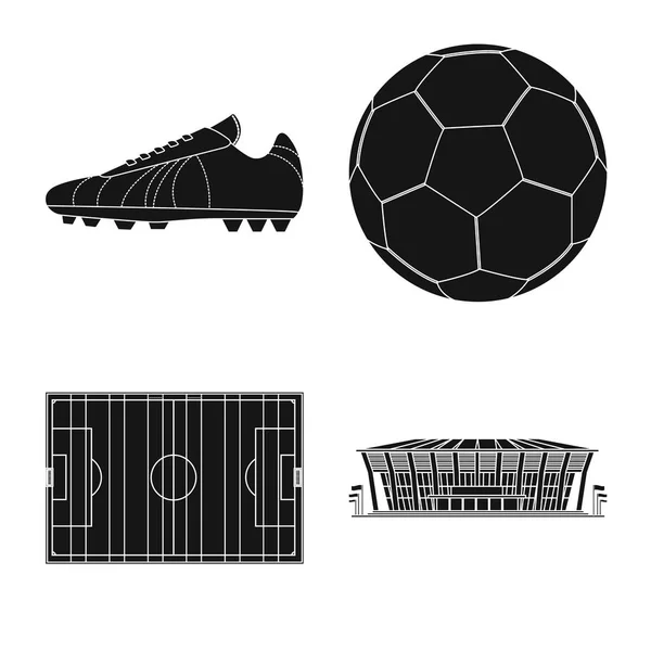 Projeto vetorial de futebol e símbolo de engrenagem. Conjunto de futebol e torneio ilustração vetor estoque . — Vetor de Stock