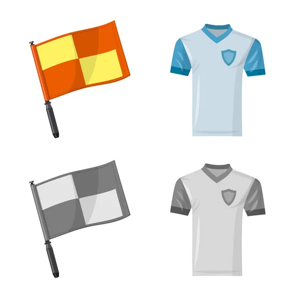 Ilustración vectorial de fútbol y símbolo de engranaje. Conjunto de fútbol y torneo stock vector ilustración . — Vector de stock