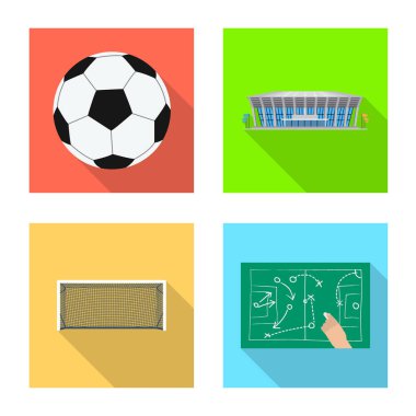 Futbol ve dişli simge vektör tasarımı. Hisse senedi için futbol ve turnuva vektör simge topluluğu.