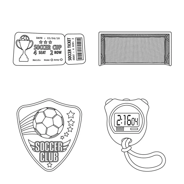 Ilustração vetorial de futebol e placa de engrenagem. Coleção de futebol e símbolo de estoque de torneio para web . — Vetor de Stock