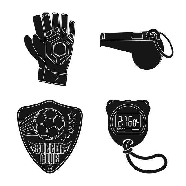 Conception vectorielle du soccer et du panneau d'équipement. Collection d'icône vectorielle de football et tournoi pour le stock . — Image vectorielle