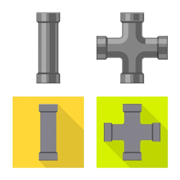 Illustration vectorielle du logo du tuyau et du tube. Collecte d'illustrations vectorielles de tuyaux et de pipelines . — Image vectorielle