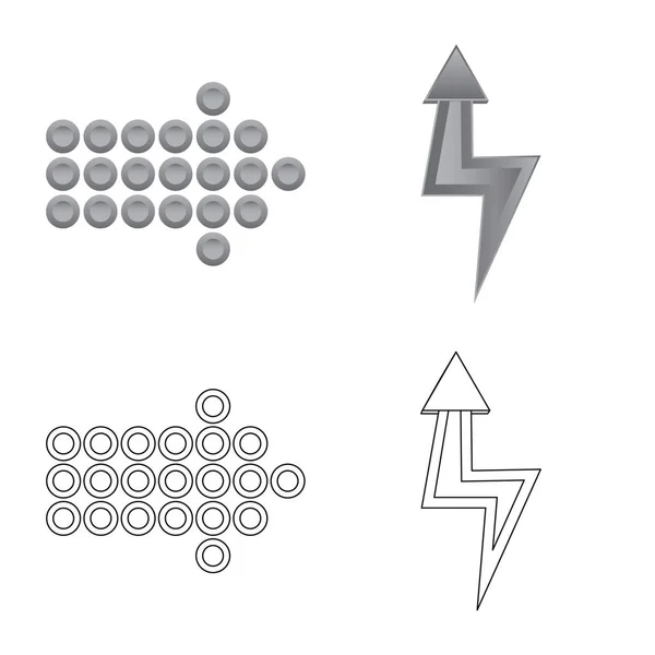Vectorillustratie van element en pijl symbool. Collectie van element en richting voorraad vectorillustratie. — Stockvector