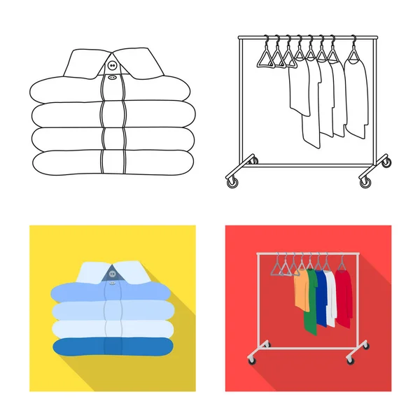 Ilustração vetorial de lavanderia e logotipo limpo. Coleção de lavanderia e roupas estoque vetor ilustração . — Vetor de Stock