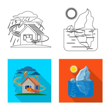 Doğal ve felaket simgesi yalıtılmış nesne. Doğal topluluğu ve web için risk hisse senedi simgesi.