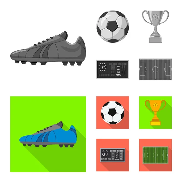 Conception vectorielle du logo du football et de l'équipement. Jeu d'illustration vectorielle de stock de soccer et tournoi . — Image vectorielle