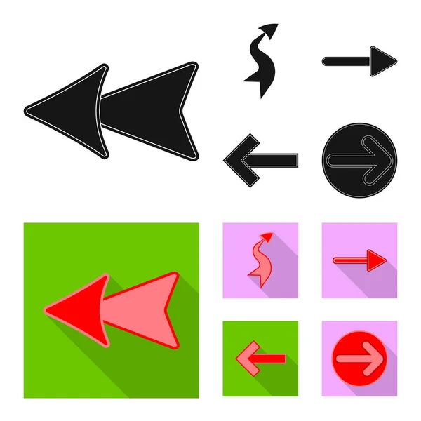 Isoliertes Element und Pfeil-Logo. Satz von Element und Richtung Aktiensymbol für Web. — Stockvektor