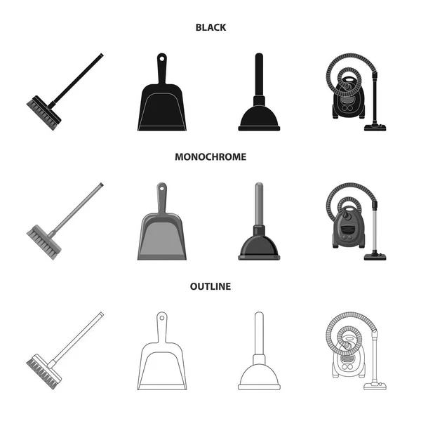 Ilustração vetorial do ícone de limpeza e serviço. Conjunto de limpeza e ilustração do vetor do estoque doméstico . — Vetor de Stock